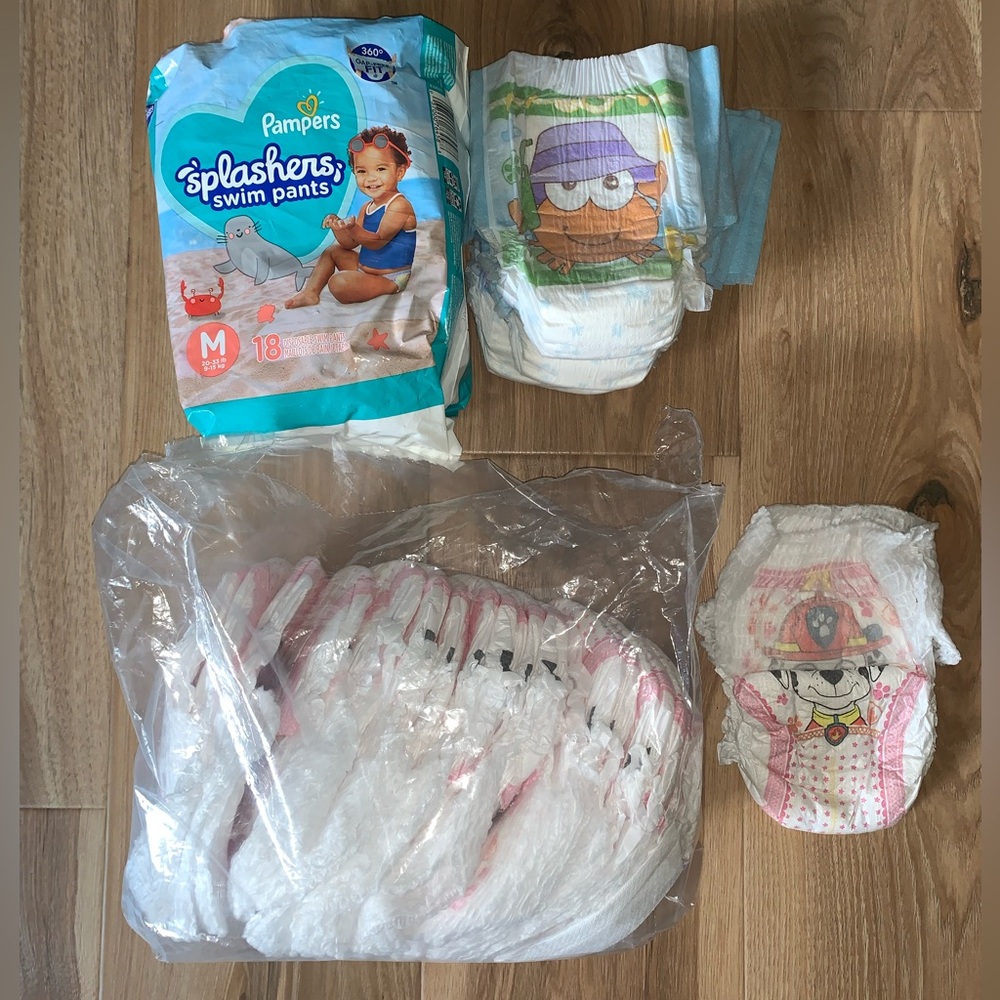 2T-3T Pull Ups + M 20-33lb Disposable Swim Pants Lot  NWOT